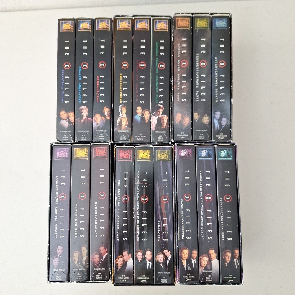 The X-Files VHS 6 Box Sets, Digitally Mastered NTSC 1993, 18 Tape Lot, Vintage